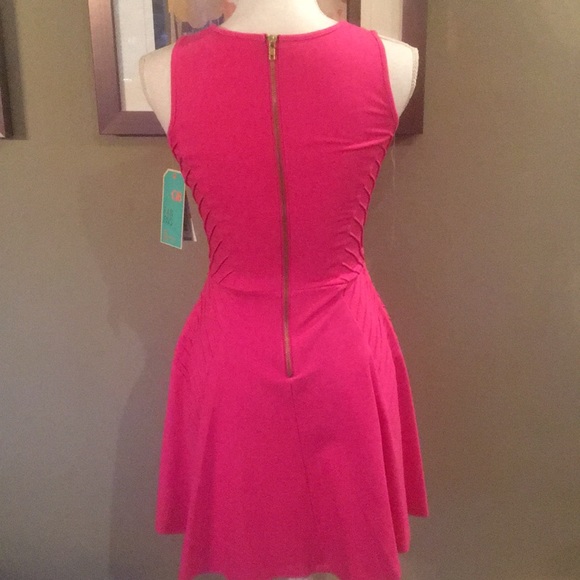 Gianni Bini Hot Pink Fit and Flare Dress - Picture 5 of 8